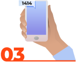 На указанный вами номер мобильного телефона придет SMS-сообщение от 1414.